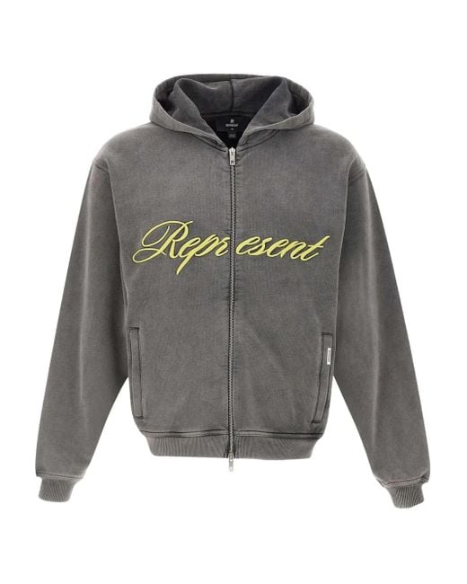 Represent Hoodie Met Contrasterend Detail En Rits in het Gray voor heren