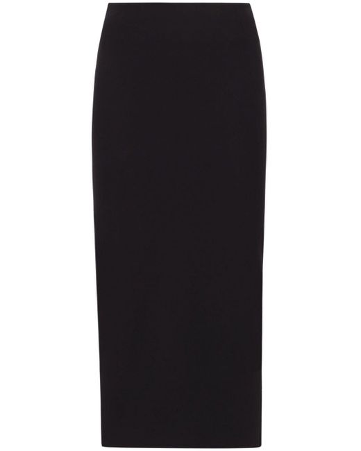 Dolce & Gabbana Black High-waisted Straight Midi Skirt