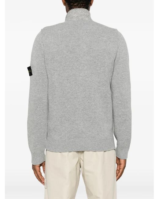 Maglione Con Applicazione Logo di Stone Island in Gray da Uomo