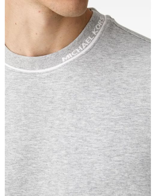 Michael Kors Gray Logo-Print Crew-Neck Sweater for men