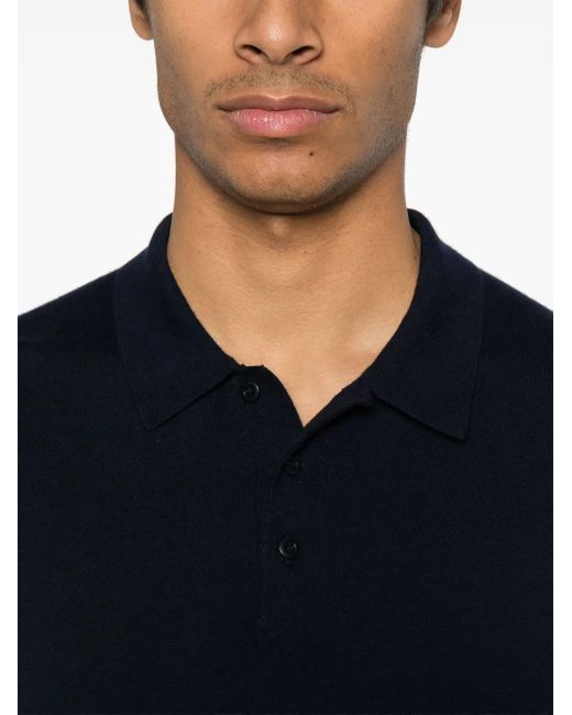 メンズ Eric Bompard ロングスリーブ ポロシャツ Blue