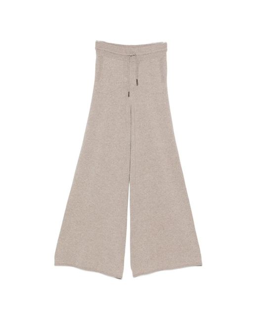 Panicale Natural Drawstring Palazzo Pants