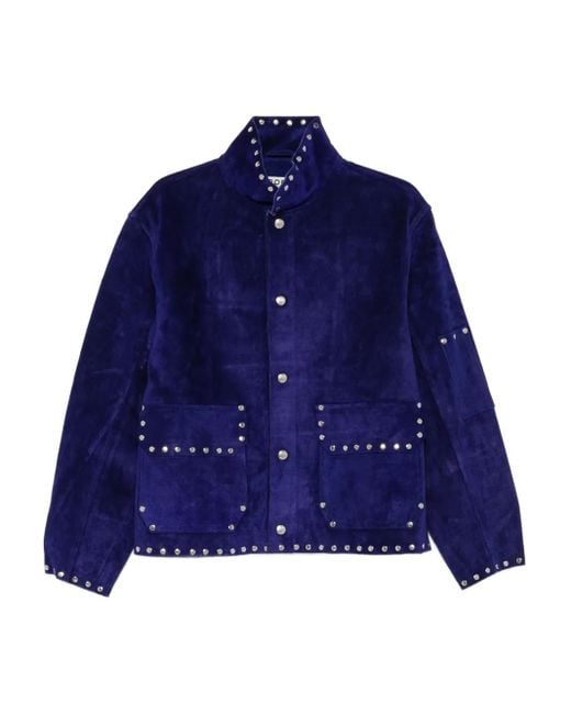 Bode Blue Studded Suede Jacket for men