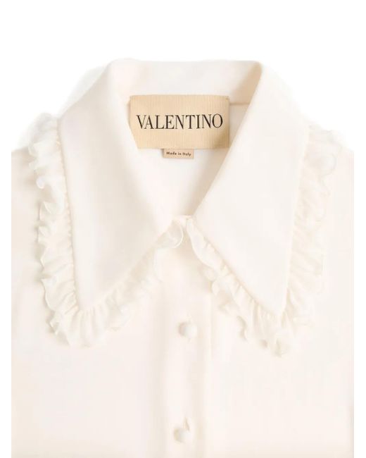 Valentino Garavani White Crepe-De-Chine Shirt