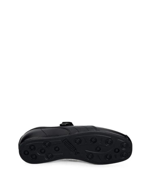 PUMA Black Tacklette Buckle-Strap Ballet Flats