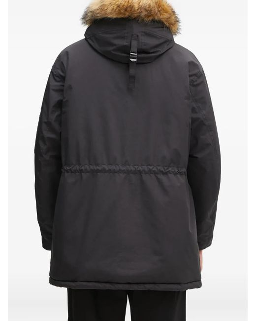 Wacko Maria Black Faux Fur-Lined Hooded Parka for men
