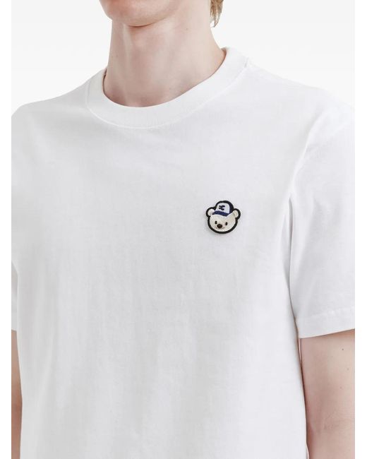 Chocoolate White Bear-Embroidery T-Shirt for men