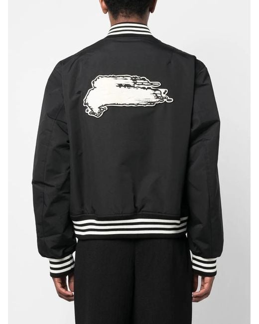Y-3 Black Logo-patch Bomber Jacket for men