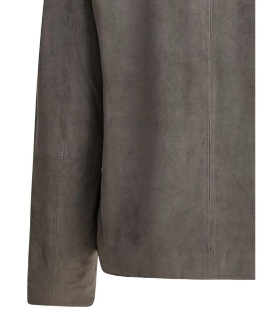 Max Mara Black Button-Fastening Suede Jacket