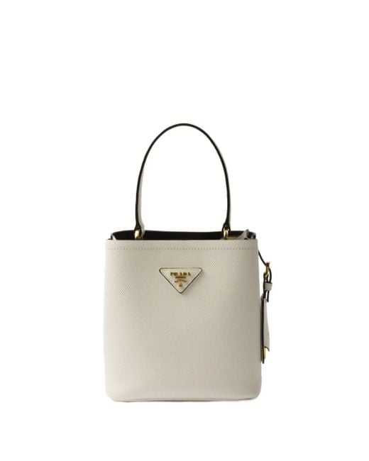 Prada White Mini Panier Bucket Bag