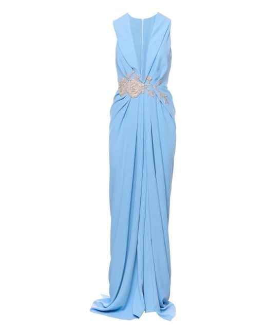 Vestido largo con apliques Ana Radu de color Blue