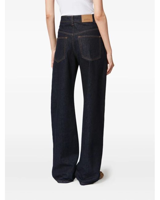 Isabel Marant Blue Drolane Seam Flared Jeans