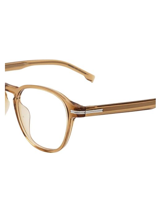 Boss White Round-Frame Glasses for men