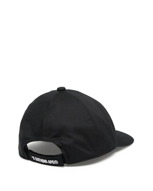 A Bathing Ape Black Logo Embroidered Cap