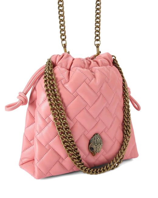 Kurt Geiger Pink Quilted Chain-Strap Shoulder Bag