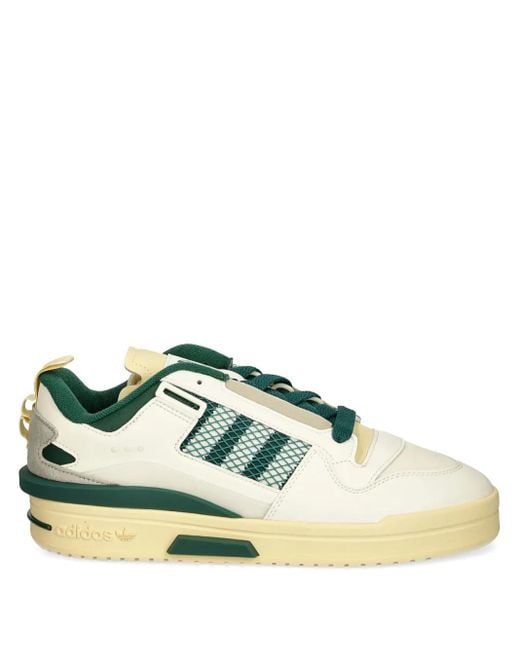 Adidas Green Two-Tone Forum Mod Sneakers for men