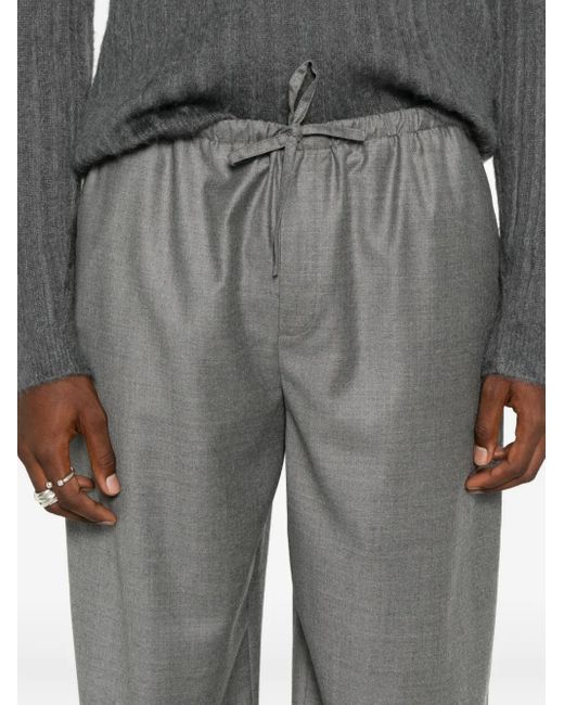 The Row Gray Wool Straight-Leg Trousers for men