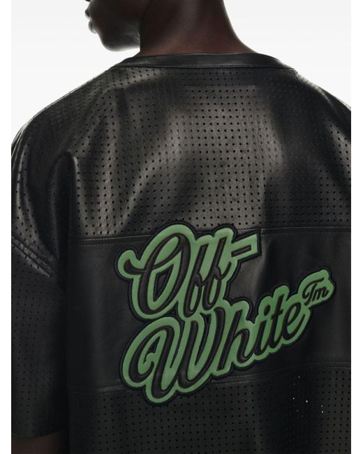 Off-White c/o Virgil Abloh Green Natlover Basketball Leather T-shirt for men