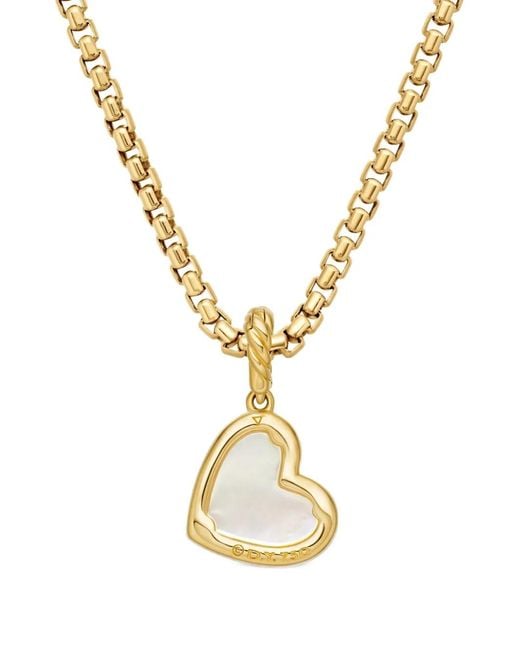 David Yurman Metallic 18Kt Dy Elements Heart Diamond Pendant (19.5Mm)
