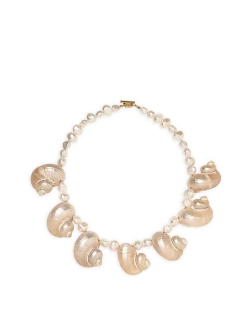 Jennifer Behr Metallic Ondine Shell-Embellished Necklace