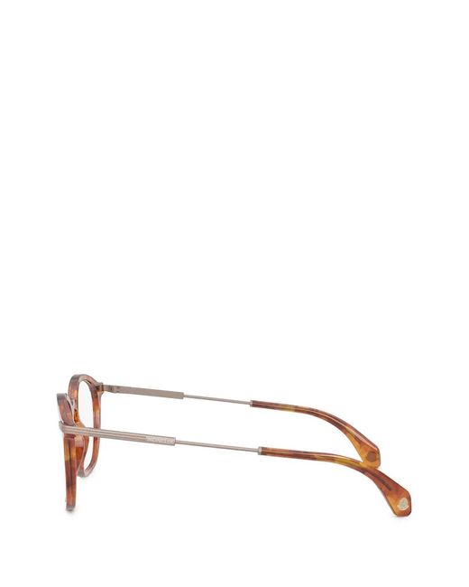 Moncler Brown Tortoiseshell-Effect Round-Frame Glasses