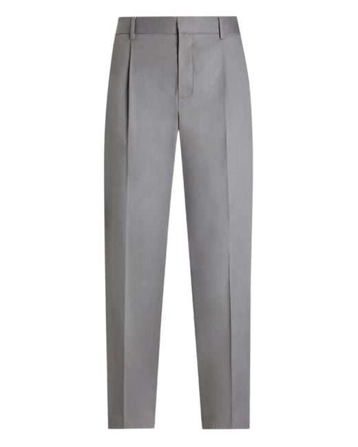 Dolce & Gabbana Gray Pleated Tailored Trousers for men