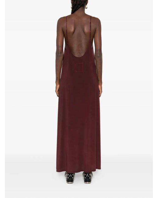 Uma Wang Purple Spaghetti-Strap Slip Maxi Dress