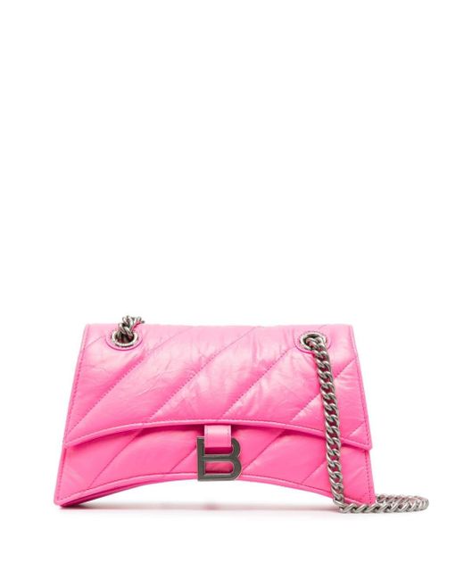 Balenciaga Pink Small Crush Quilted Shoulder Bag