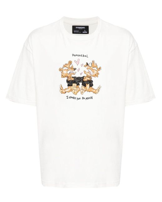 T-shirt Choke con stampa grafica di DOMREBEL in White da Uomo