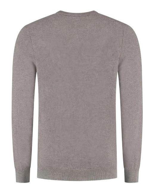 Fedeli Gray Crew-Neck Sweater for men