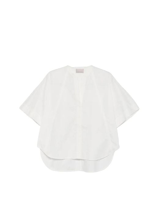 Hemisphere White Chemise À Col V