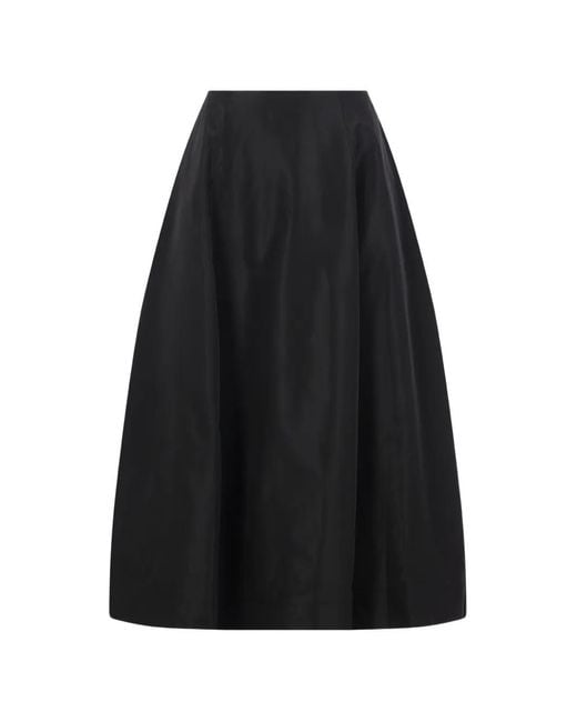 Simone Rocha Taffeta Cirkel Midi-Rok in het Black