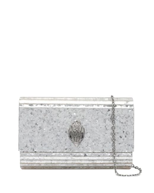 Kurt Geiger Gray Verzierte Schultertasche mit Kettenriemen