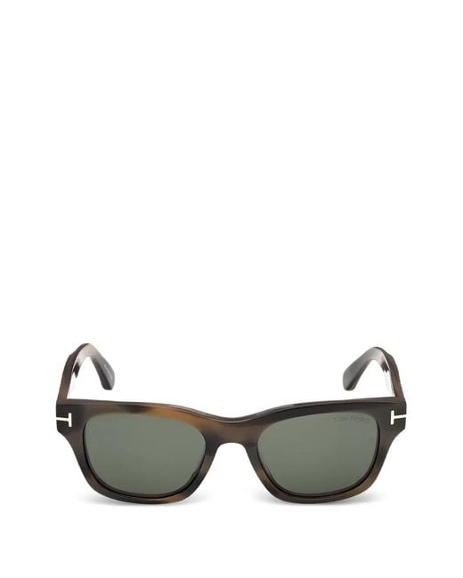Tom Ford Gray T-Hinge Rectangle-Frame Sunglasses