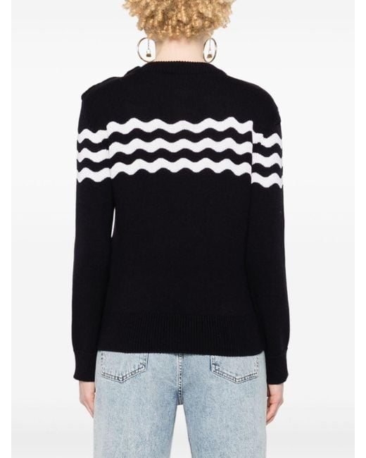 Patou Black Wave Knitted Jumper