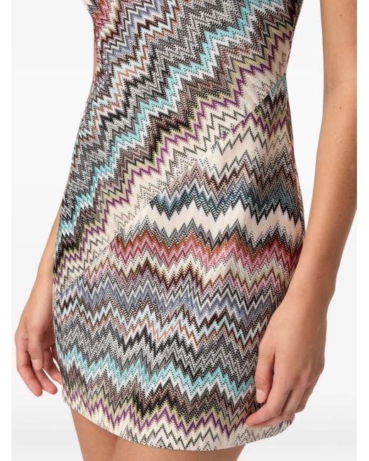 Missoni White Zigzag Halterneck Mini Dress