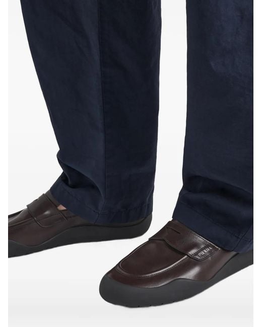 Prada Black Speedrock Leather Loafers for men