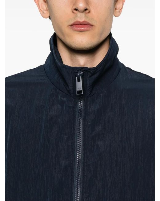 ARMANI EXCHANGE Blue Textured Zipped Jacket for men