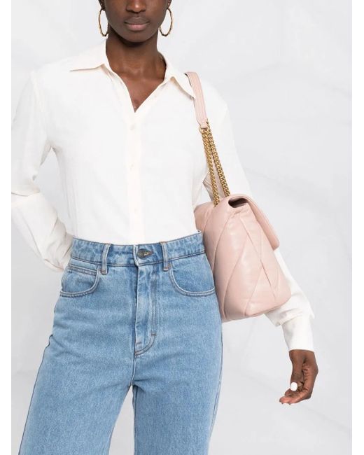 Pinko White Button-Up Long-Sleeve Shirt