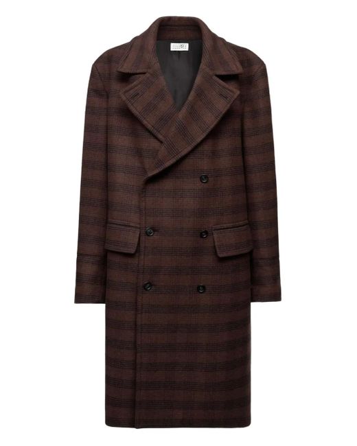 Abrigo a cuadros MM6 by Maison Martin Margiela de color Brown