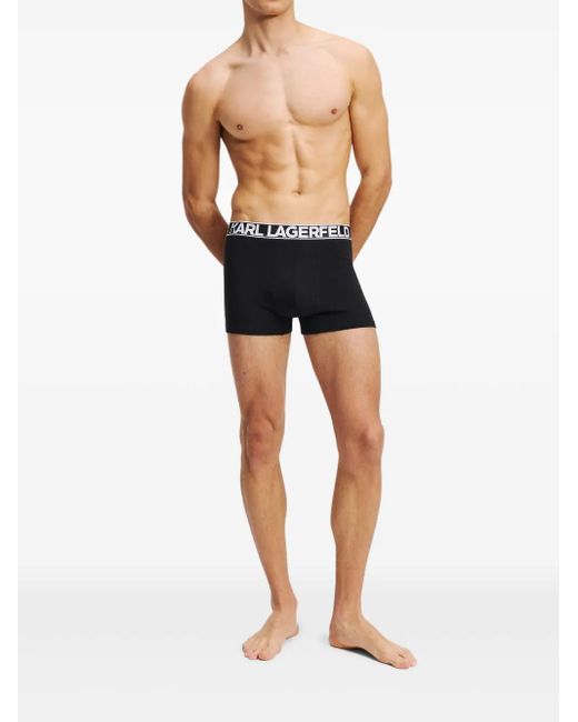 Karl Lagerfeld Drie Boxershorts Met Logoband in het Black voor heren