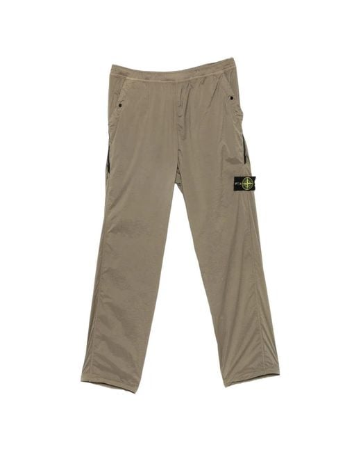 Stone Island Gray Compass-Motif Track Pants for men