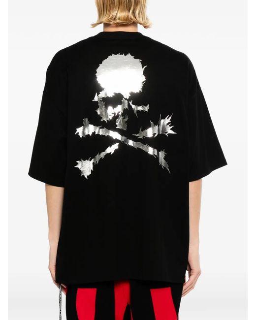 Mastermind Japan Black Logo-Print Crew Neck T-Shirt for men