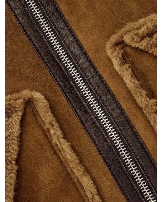 Ba&sh Brown Shearling Collar Jacket