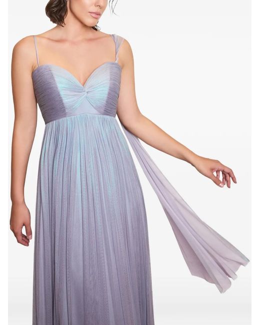 Vestido Largo Lily Drapeado IMROSKA de color Blue