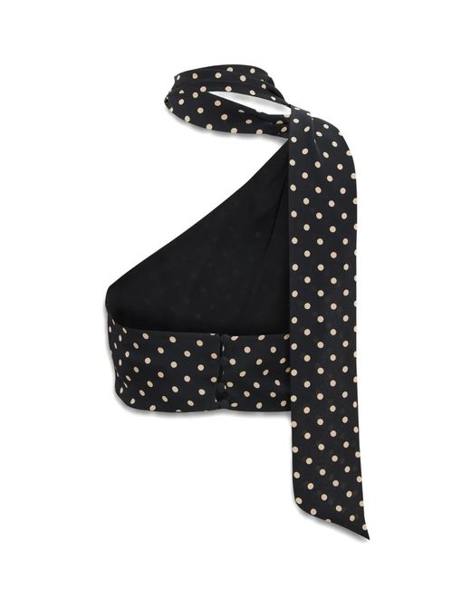 Occleus Black Polka Halter-Neck Top