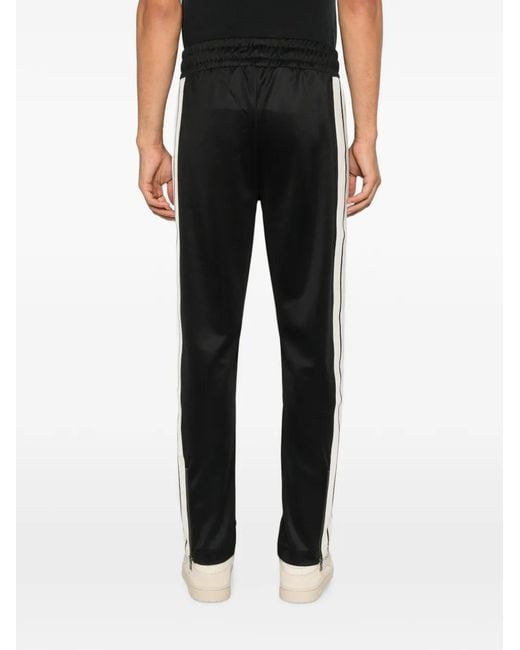 Palm Angels Black Logo-Embroidered Track Pants for men