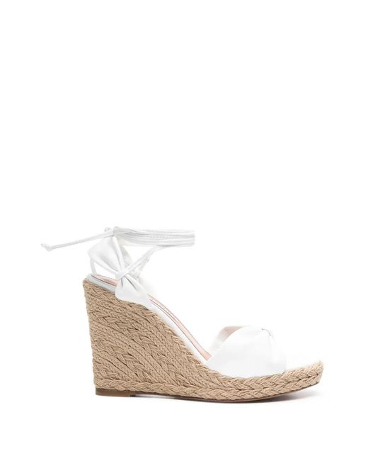 Aquazzura White Bow Tie Wedge Heeled Espadrilles