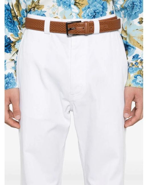 Fursac White Cotton Twill Chinos for men