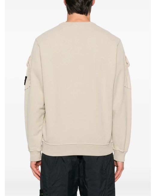 Stone Island Natural 'Brushed Organic Cotton' Sweatshirt for men